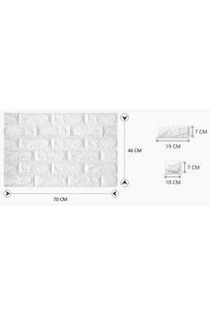 70x46 Cm Self Adhesive Flexible Foam Wallpaper Panel 3d Dimensional Brick Pattern - Swordslife