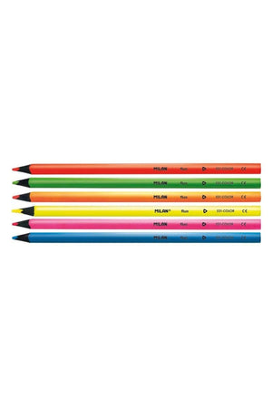 752306 Black Wood Fluo Dry Crayons 6 pcs