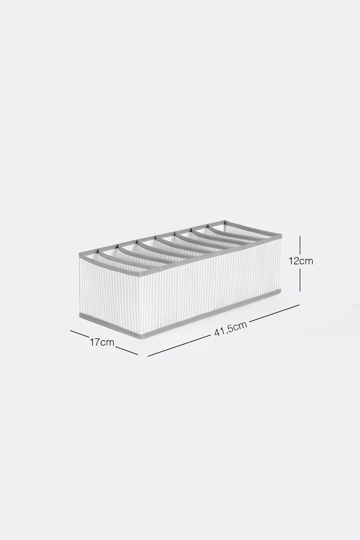 8 Compartment Gray Lined Drawer Organizer