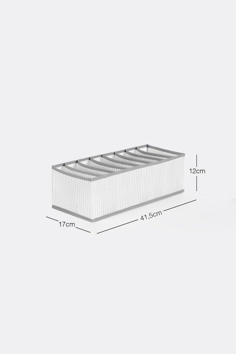 8 Compartment Gray Lined Drawer Organizer