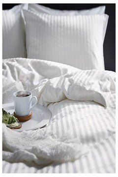 Organic Cotton Satin Striped Duvet Cover
