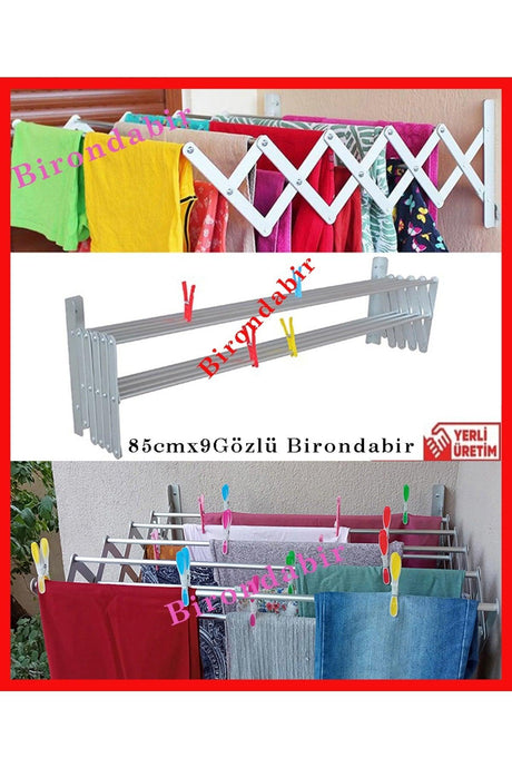 85cmx9-eyed Accordion Type Laundry Dryer Hanger Aluminum Absolutely Stainless - Swordslife