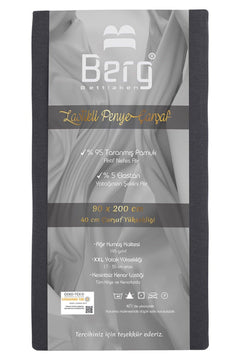 Anthracite elastic fitted sheet 90x200 cm for 35 cm high mattresses