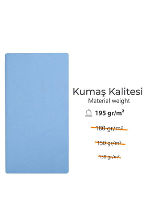 90x200 35 cm Height Elastic Luxury Combed Cotton Linen Blue Luxury Fitted Sheet Cotton - Swordslife
