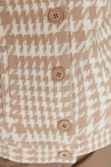 Camel Buttoned Jacket Stamp Coat TWOAW20MO0118 - Swordslife