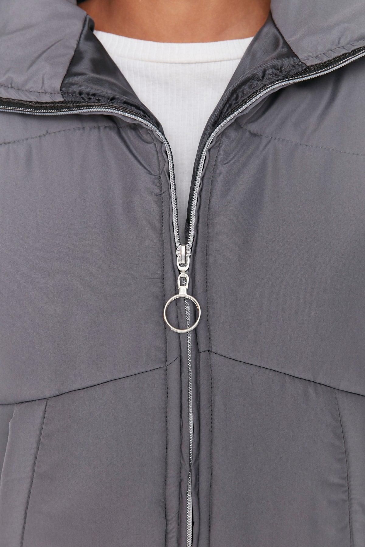 Anthracite Zipper Closure Inflatable Coat TWOSS20MO0015 - Swordslife