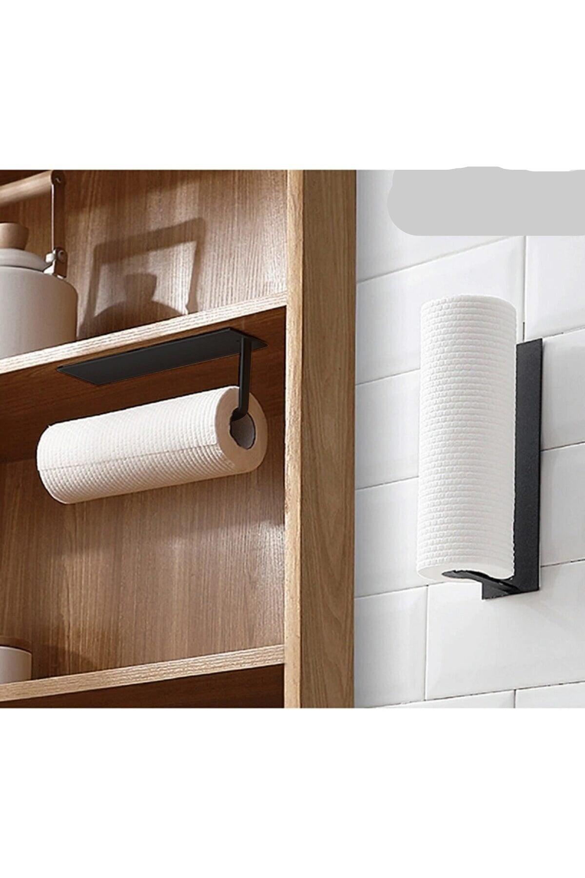 Adhesive paper roll towel, paper towel holder, towel holder, metal paper towel holder black