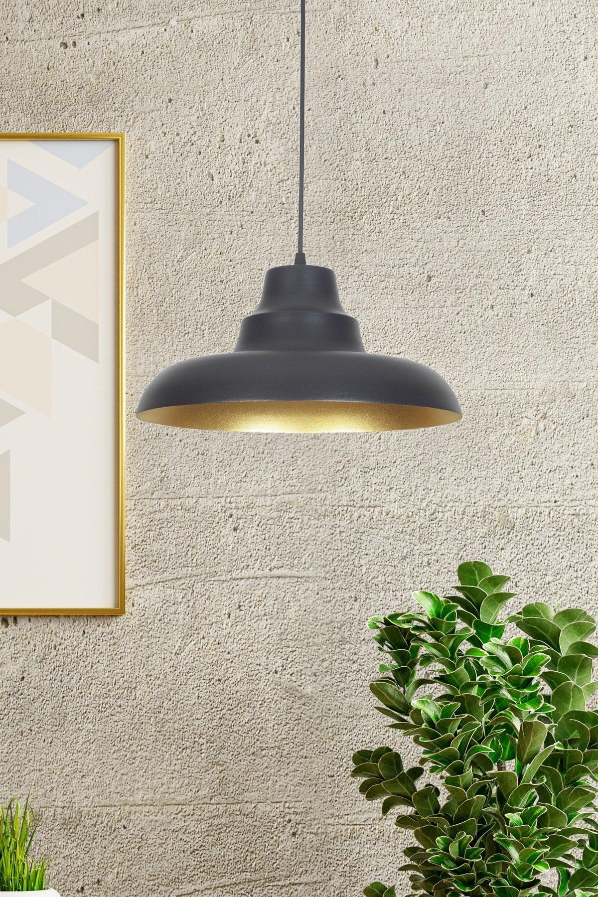 Kyiv Modern Design Black Inside Gold Color Metal Cafe - Kitchen Single Chandelier - Swordslife