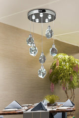 A Luxury Modern Crystallized Glass Pendant Lamp Six Power Led Chandelier Chrome Daylight Led Chandelier - Swordslife