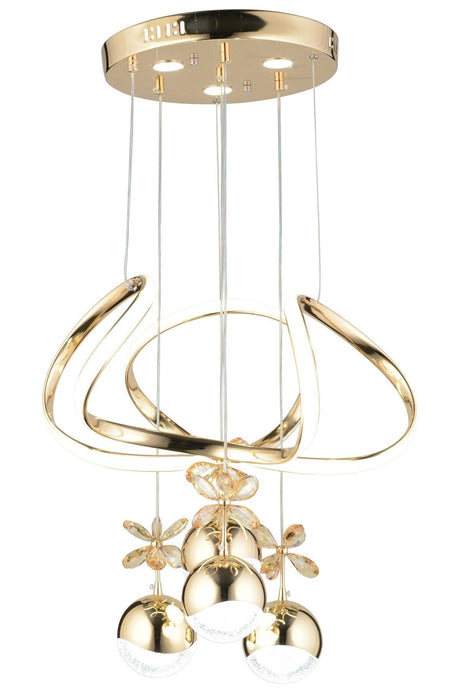 A Modern 3 Color Led Design Pendant Lamp Gold Yellow Chandelier - Swordslife