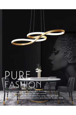 A+ Modern Pendant Lamp Power Led Chandelier Gold Yellow Led Chandelier - Swordslife