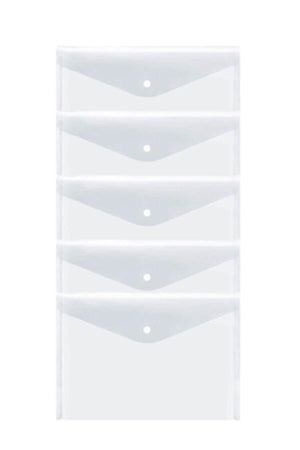 A4 Transparent Snap Snap Envelope File 5 pcs