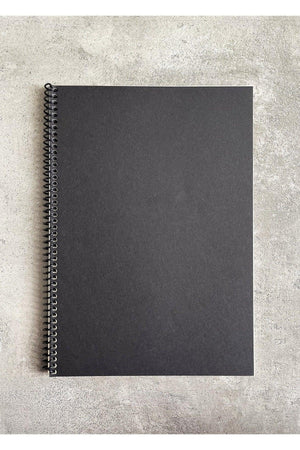 A4 Unlined Spiral Notebook (black cover)