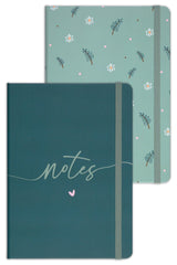 A5 Set of 2 Notebooks 15x21 Cm Striped Daisy