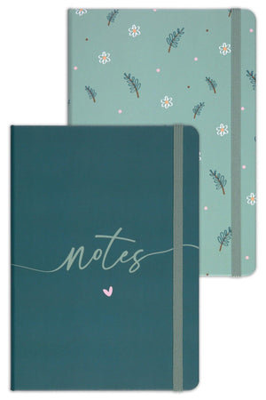 A5 Set of 2 Notebooks 15x21 Cm Striped Daisy