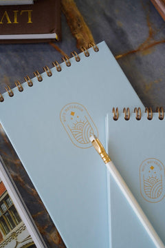 Set of 2 Elastic Spiral Notebooks – A5 and A6 Sizes, Blue