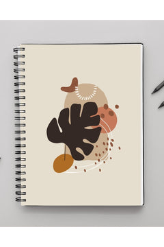 A5 spiral notebook with floral pattern, 80 sheets, 15 x 21 cm