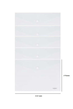 Transparent A5 snap envelope file | 5-pack
