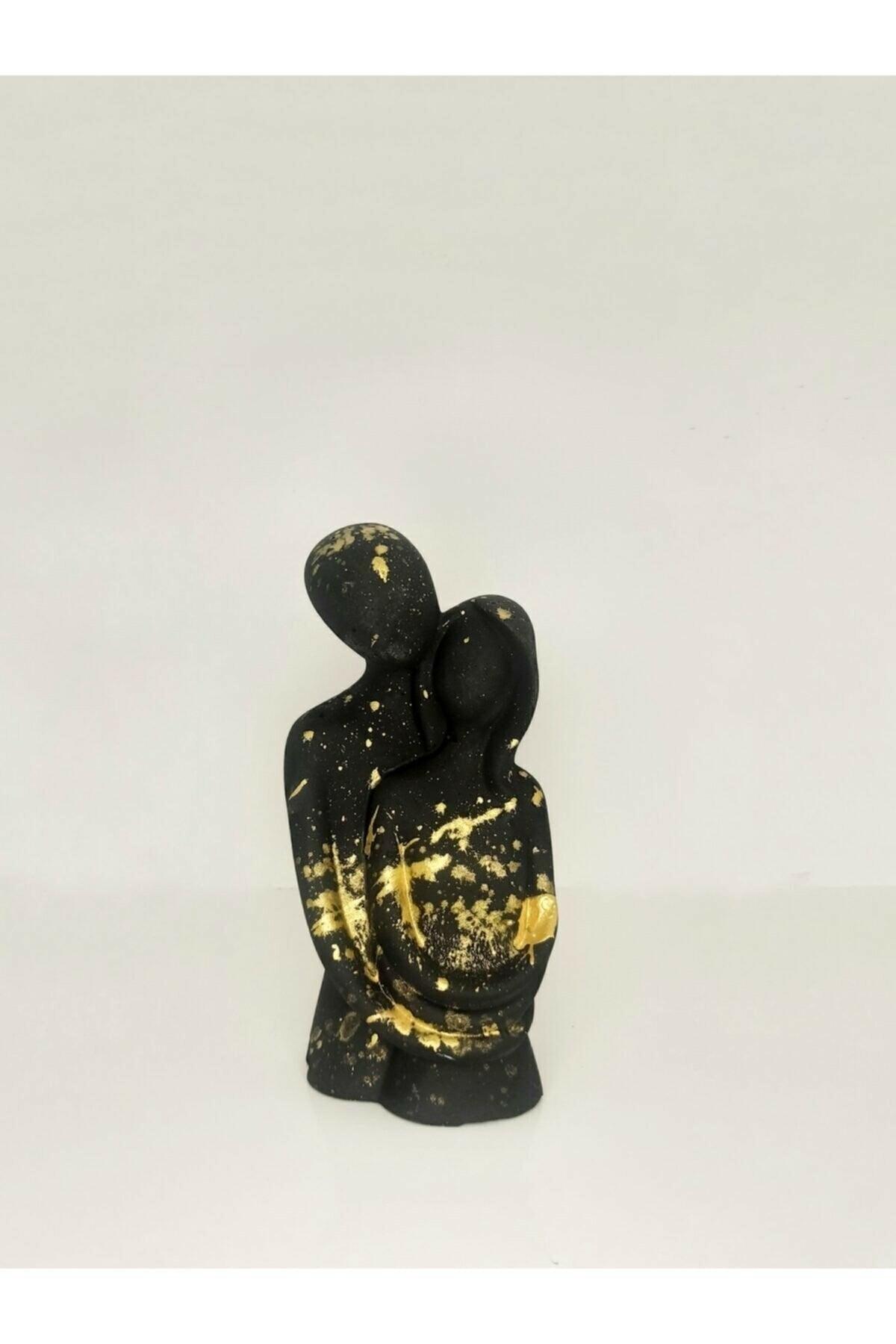 Abstract Wrapped Couple Black Gold Detail Sculpture / Bust / Trinket - Swordslife