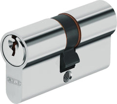 Nickel button cylinder lock with 40-65 mm throw