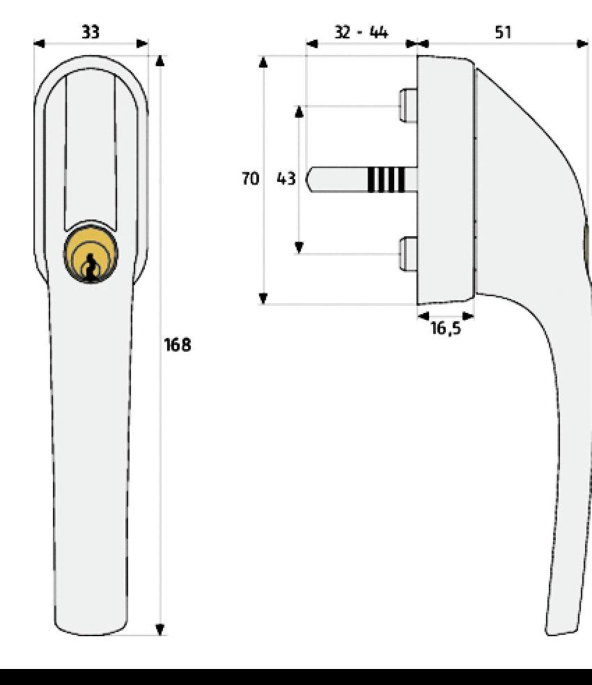 ABUS / Window handle / lockable / FG300 / brown / GL AL0089 - Swordslife