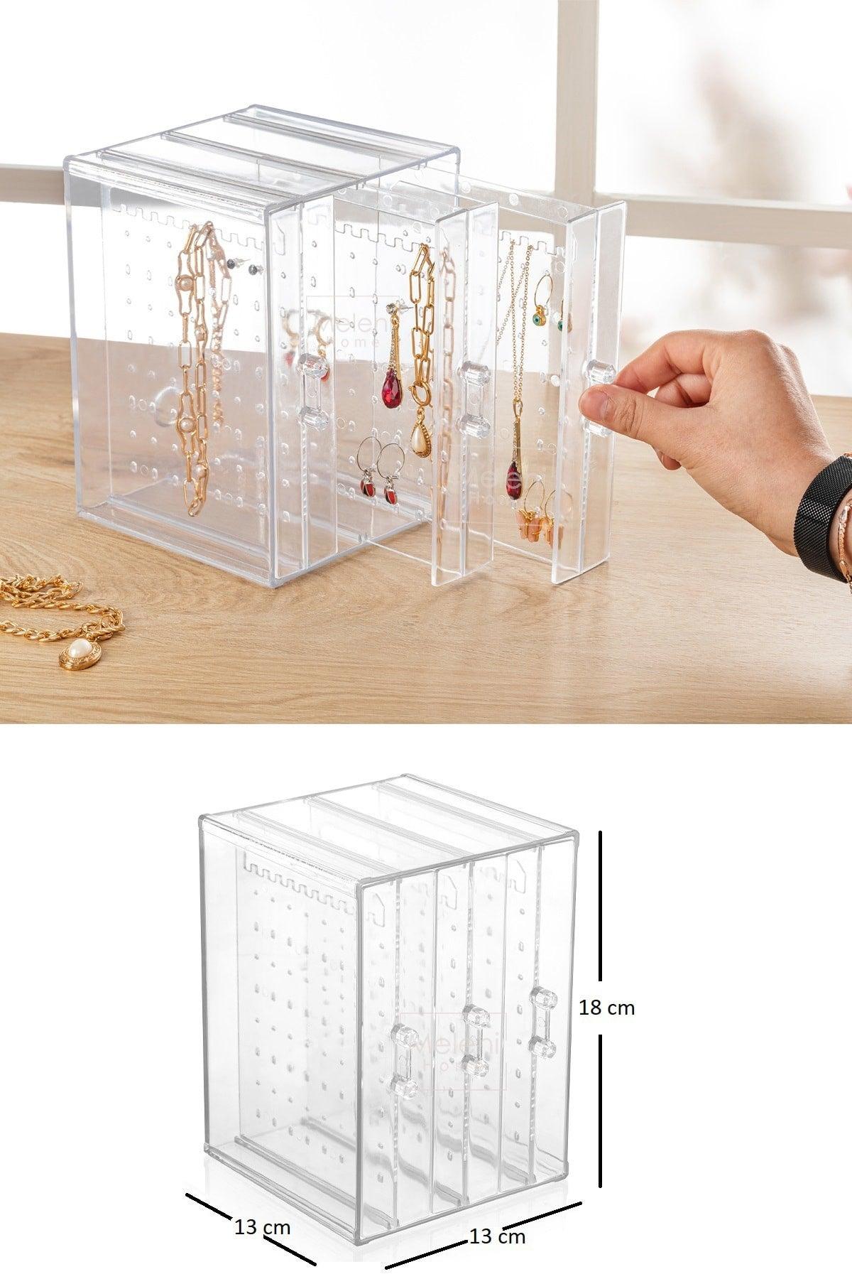 Acrylic Jewelry Organizer Stand With Drawer - Necklace Earring Bracelet Organizer Storage Box - Swordslife