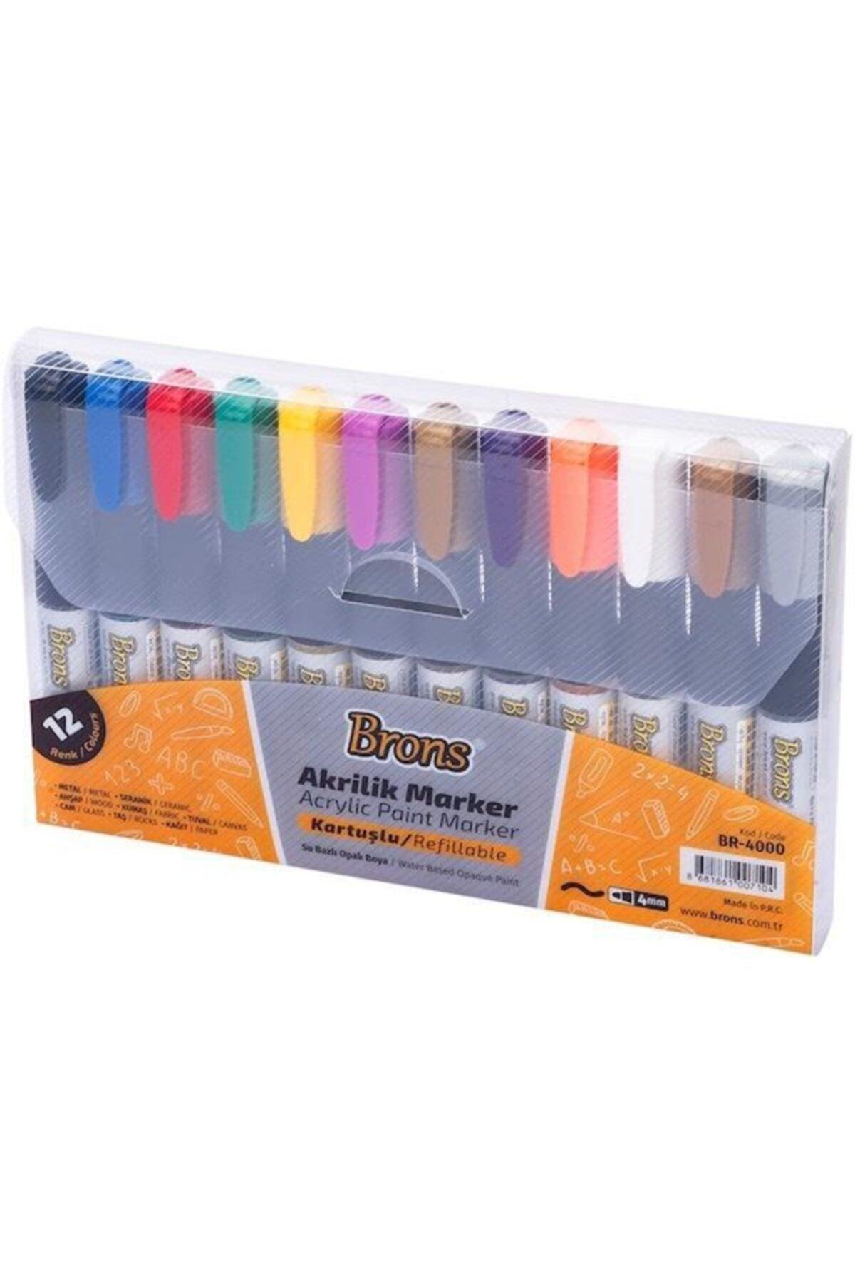 Acrylic Marker Pen Set 12 Colors Br-4000