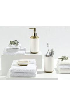 3-piece porcelain bathroom set with soap dispensers and toothbrush holder