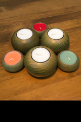 Adea + Luan Collection Six Candle Holders Set Wooden Decorative Scented - Swordslife