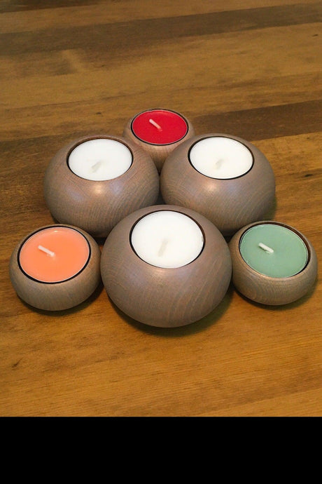 Adea + Luan Collection Six Candle Holders Set Wooden Decorative Scented - Swordslife