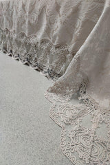 Aden Double French Lace Chenille Bedspread 260x260 Stone. - Swordslife