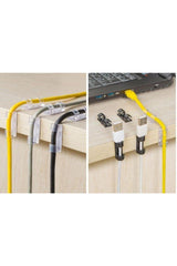 Adhesive Mini 20 Clip Usb Pc Adapter Cable Holder Apparatus Black - Swordslife