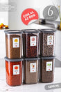 Advantageous 6 Pcs Anthracite Boly Square Storage Container Set 1200ml - Multi-Set Set Supply Jar - Swordslife