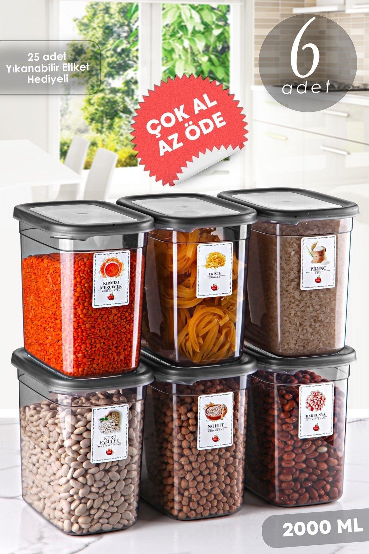 Advantageous 6 Pcs Anthracite Moly Rectangular Storage Container Set 2000ml - Multi-Set Set Supply - Swordslife