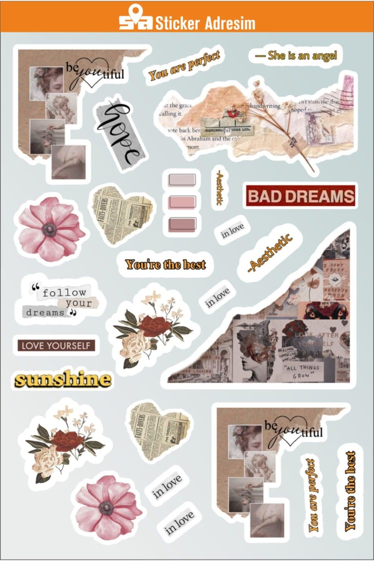 Aesthetic Sticker Set - Suitable Set for Planner - Agenda - Bullet Jou ...