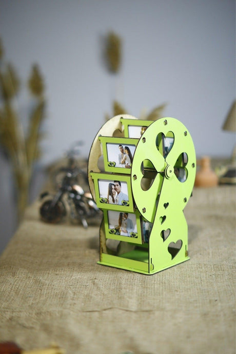 Wooden 8 Section Mill with 16 Photographs - Green - Swordslife