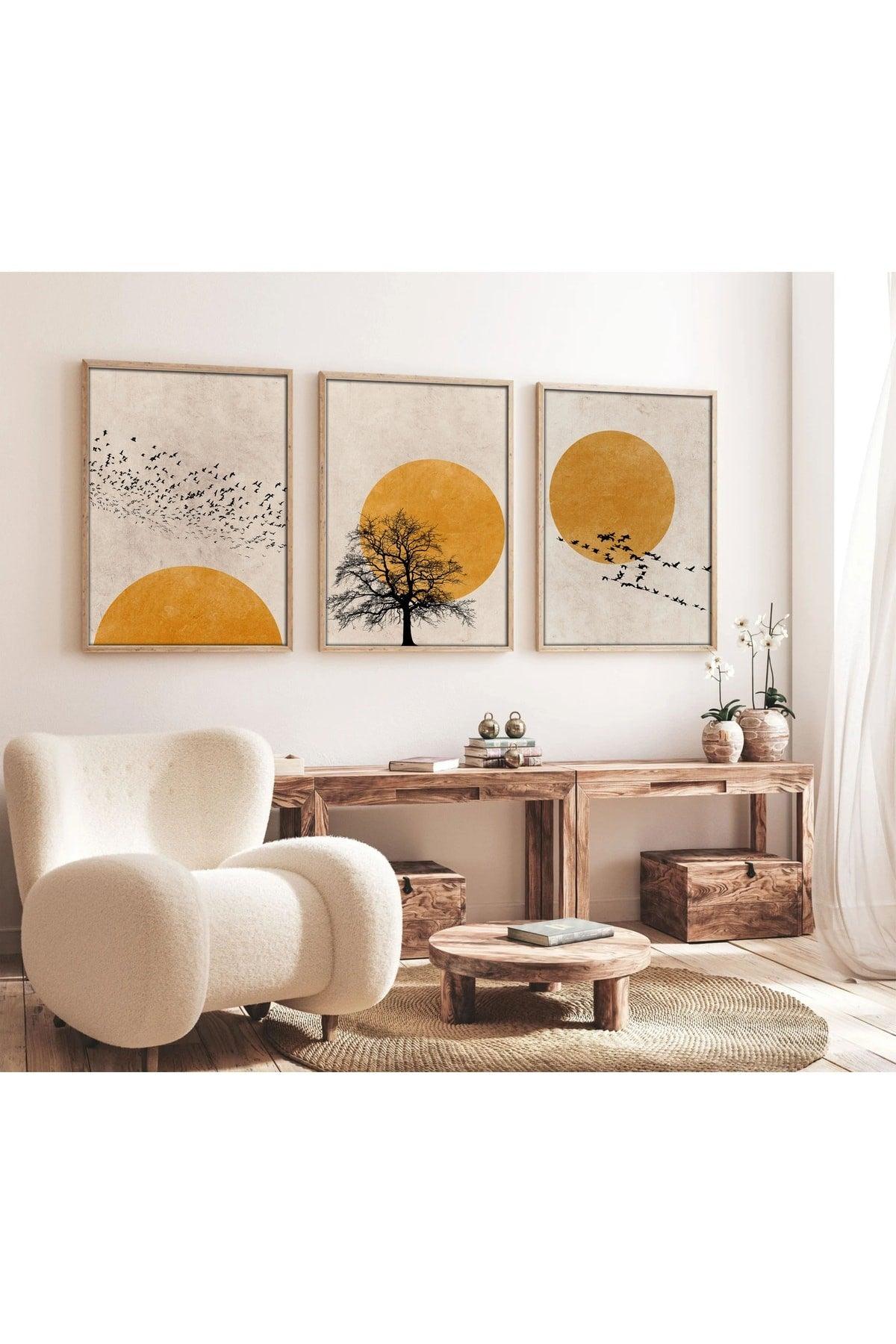 Wooden Framed Minimalist 3-Set Table - Swordslife