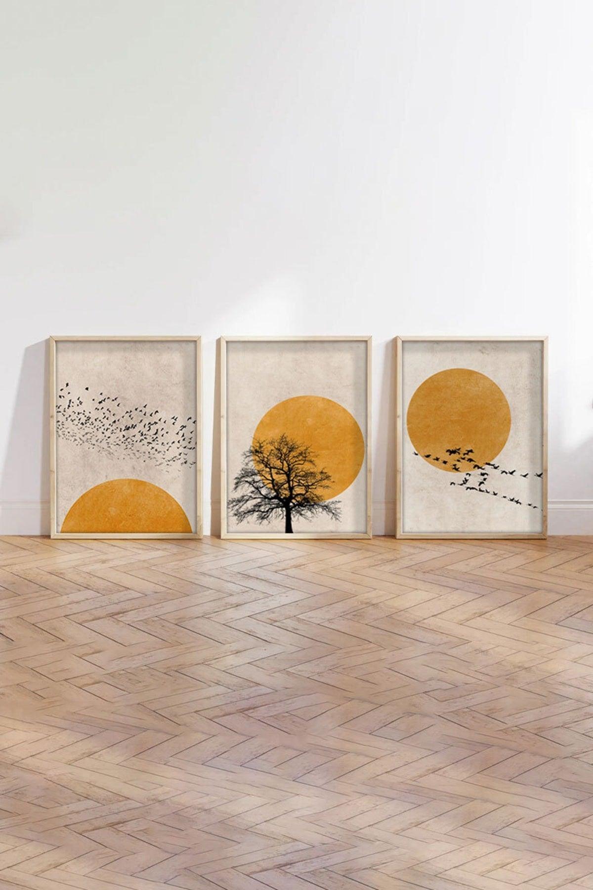 Wooden Framed Minimalist 3-Set Table - Swordslife