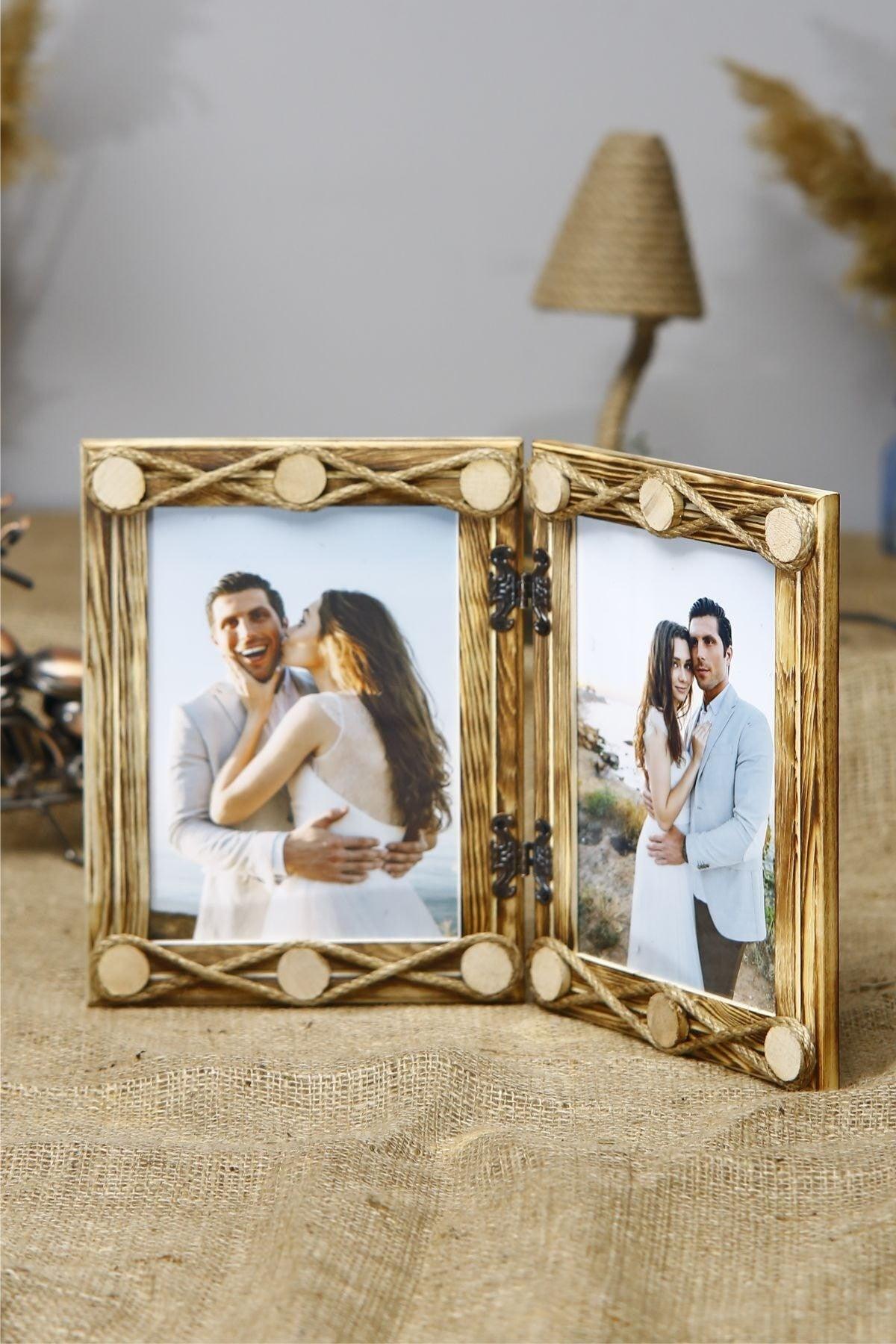 Wooden Double Hinged 15x21 cm Photo Frame - Swordslife