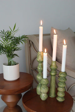 Handcrafted Wooden Candle Holder Set in 4 Heights