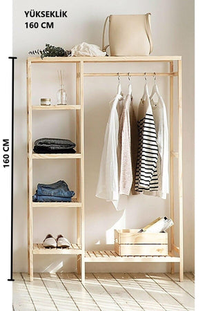 Ahşap Outdoor Schrank Kleiderbügel Coverless Gardrop Kleiderbügel 30x100x160 Cm - Swordslife