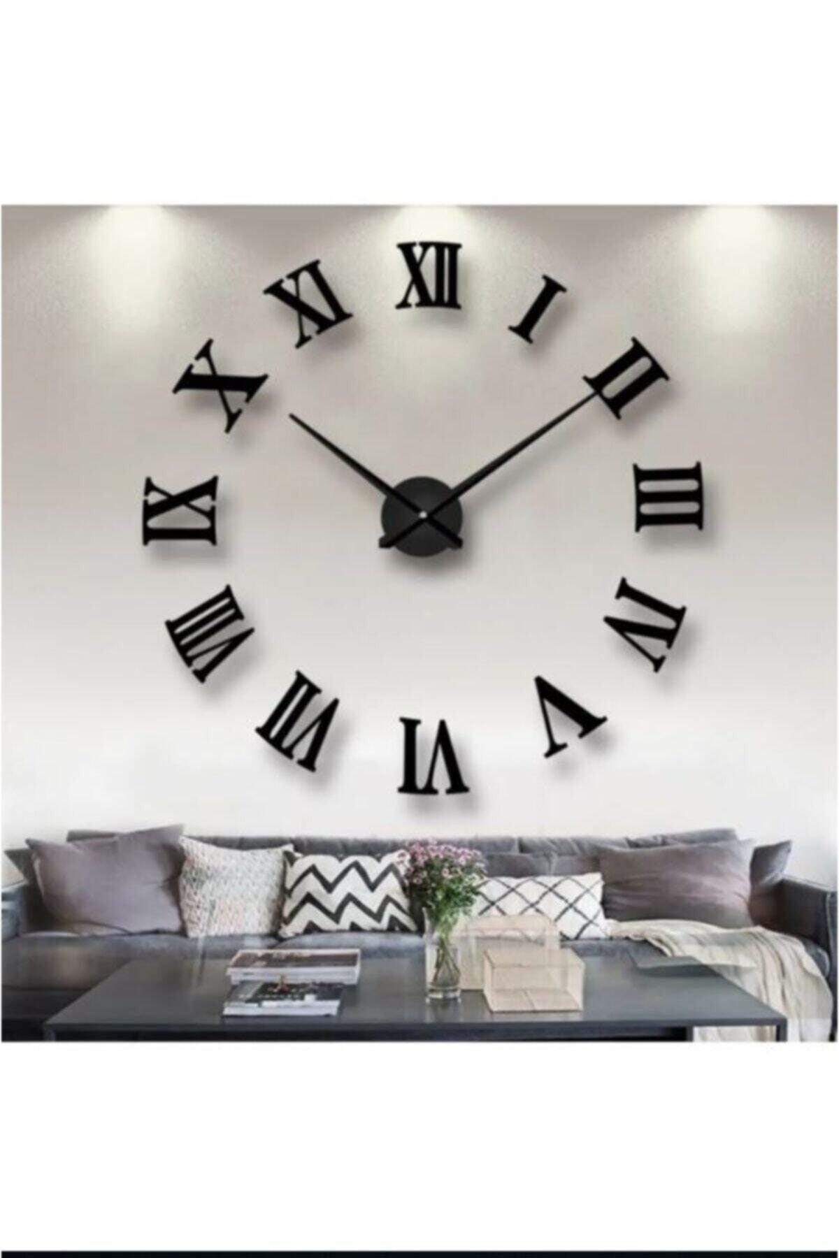 Wooden Numeral Wall Clock Roman Black - Swordslife