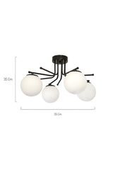 Ahsen 4-Set Black and White Glass Chandelier - Swordslife