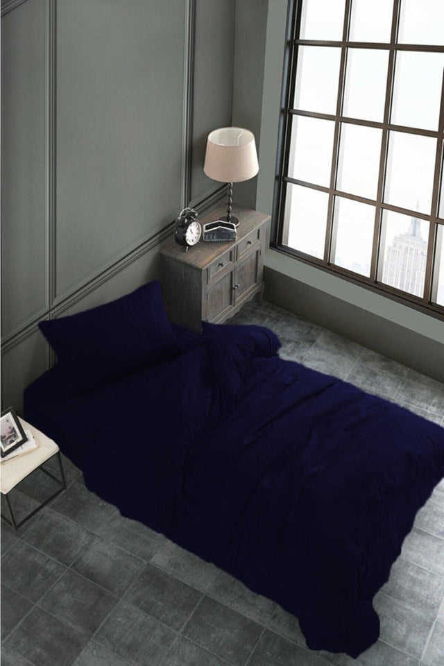 Akfil Cotton Navy Blue Single Duvet Cover