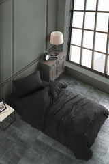 Akfil Cotton Black Single Duvet Cover Set - Swordslife