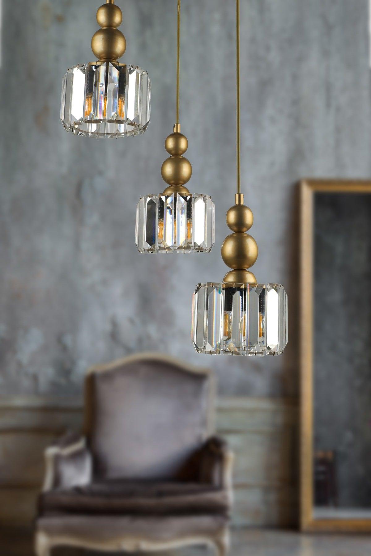 Alaba 3rd Chandelier Tumbled Transparent Stone - Swordslife