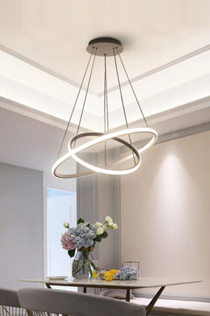 Alex Silver Gray Color Case White Led 2 Pcs Modern Chandelier - Swordslife