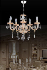 Almira 5 Piece Gold Drop Stone Chandelier - Swordslife