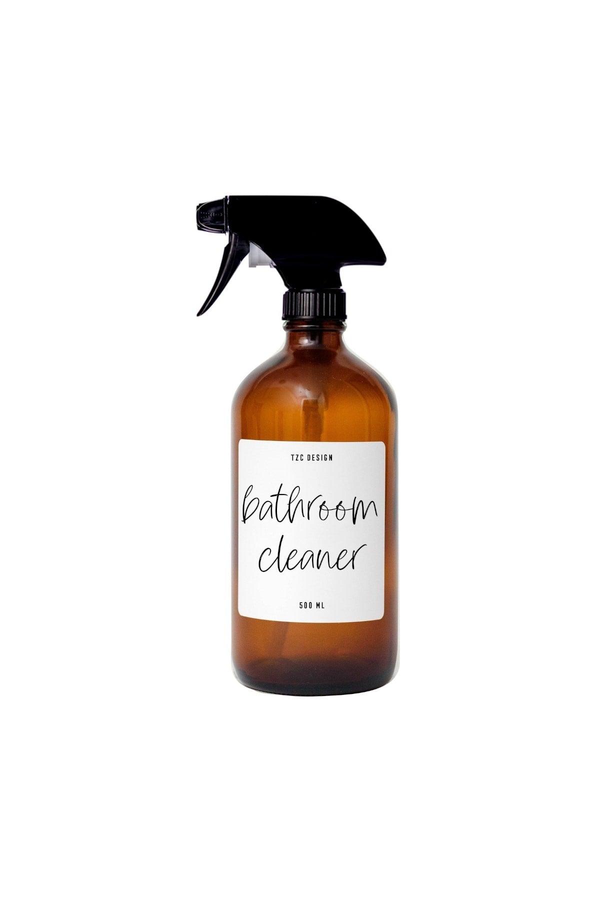 Amber Brown Glass Bottle Bathroom Cleaner