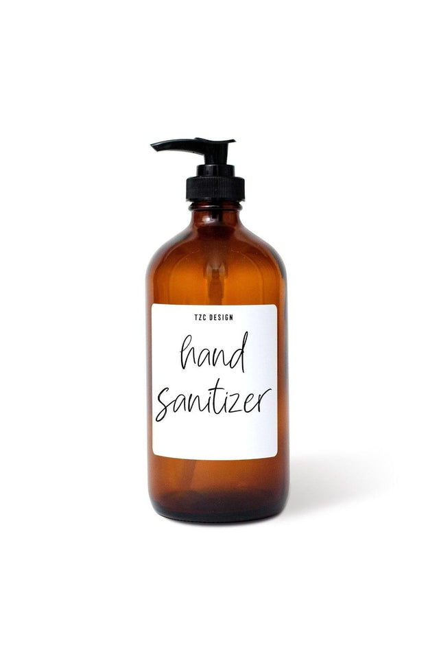 Amber Brown Glass Bottle Hand Sanitizer